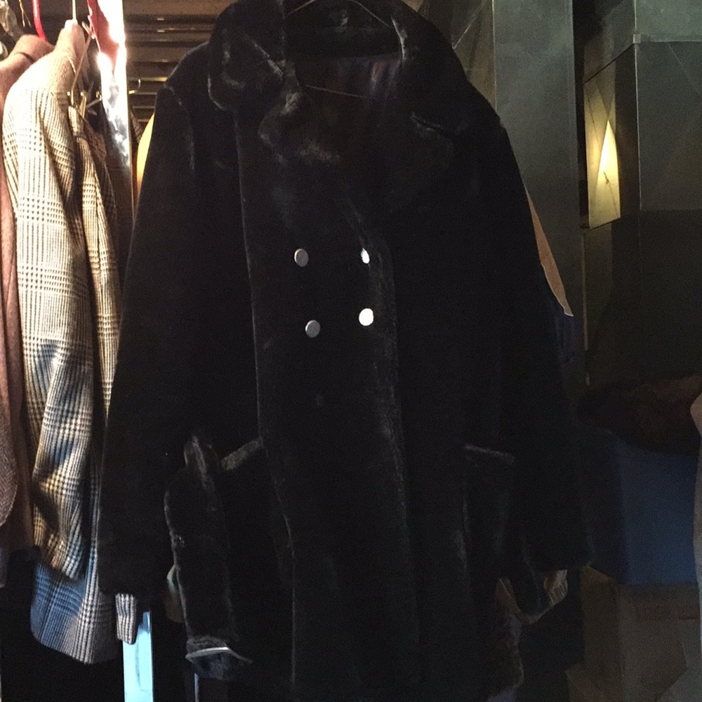 Fake Fur Black Trench Coat